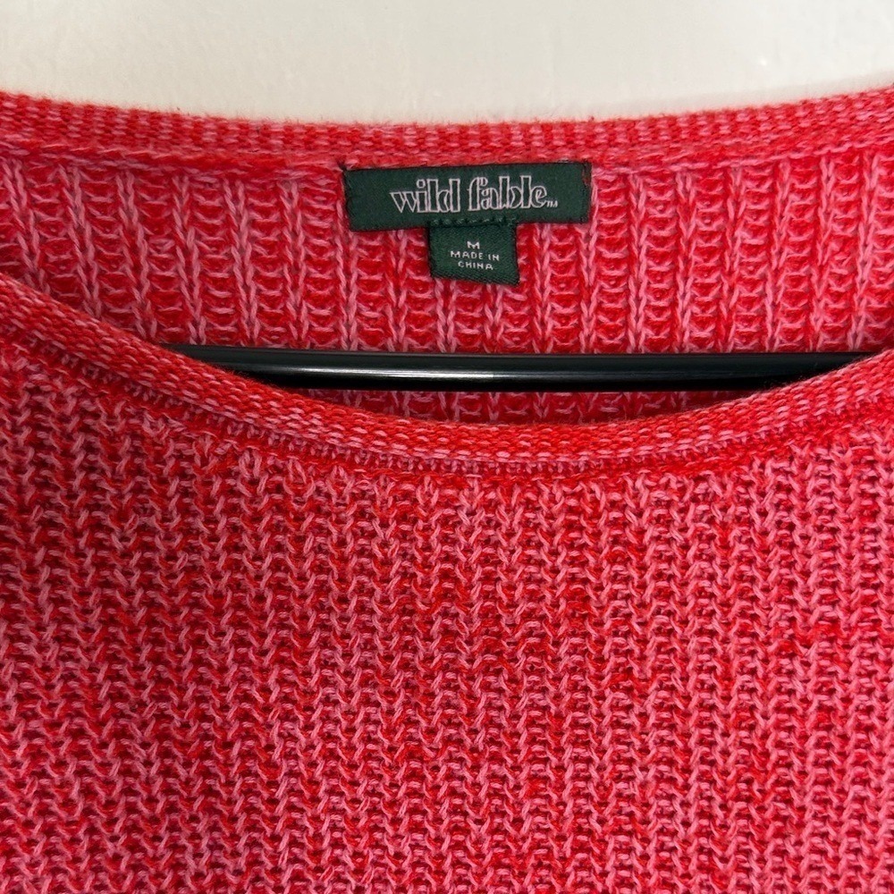 Wild Fable Women Red Marled Knit Crew Neck Long‎ Sleeve Sweater Size M - Picture 3 of 12
